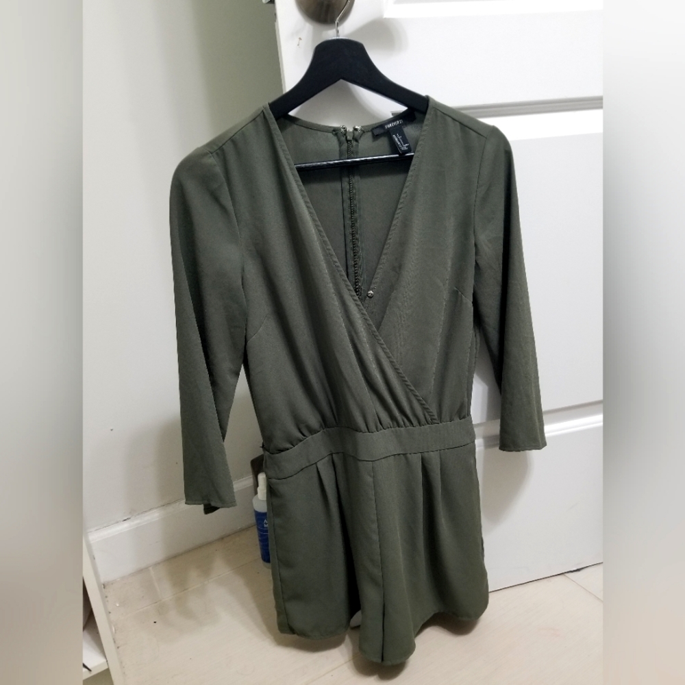 Forever 21 olive romper